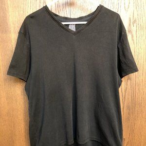 Cherokee Women's V-Neck T-Shirt Solid Black XXL Short Sleeve 100% Cotton